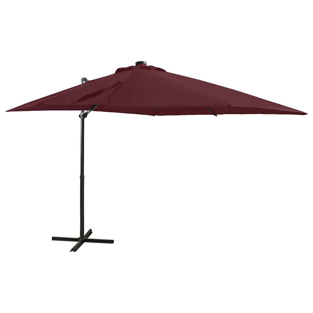 Gembinis LED sodo skėtis BRETT, raudona, 250x230cm