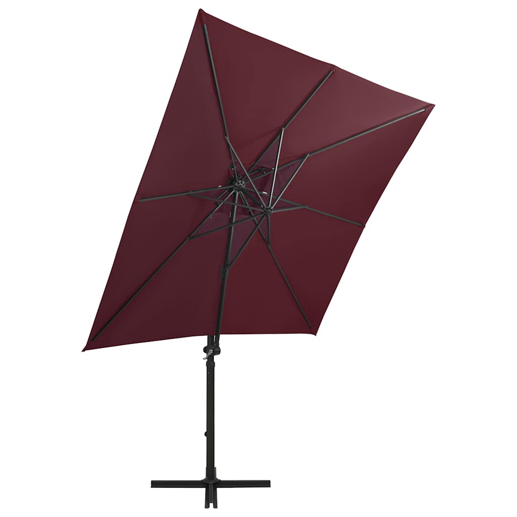 Gembinis LED sodo skėtis BRETT, raudona, 250x230cm