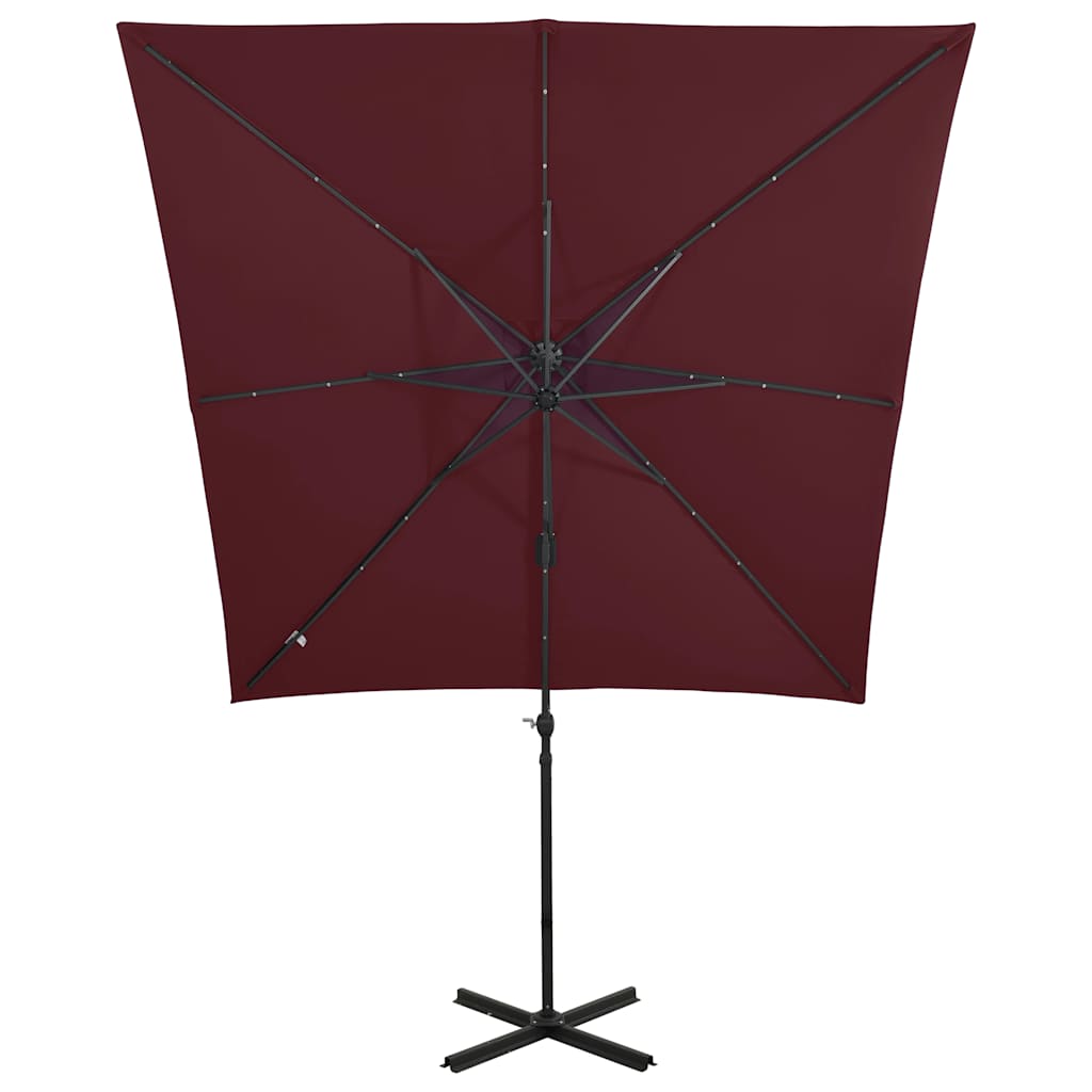 Gembinis LED sodo skėtis BURKE, raudona, 250cm