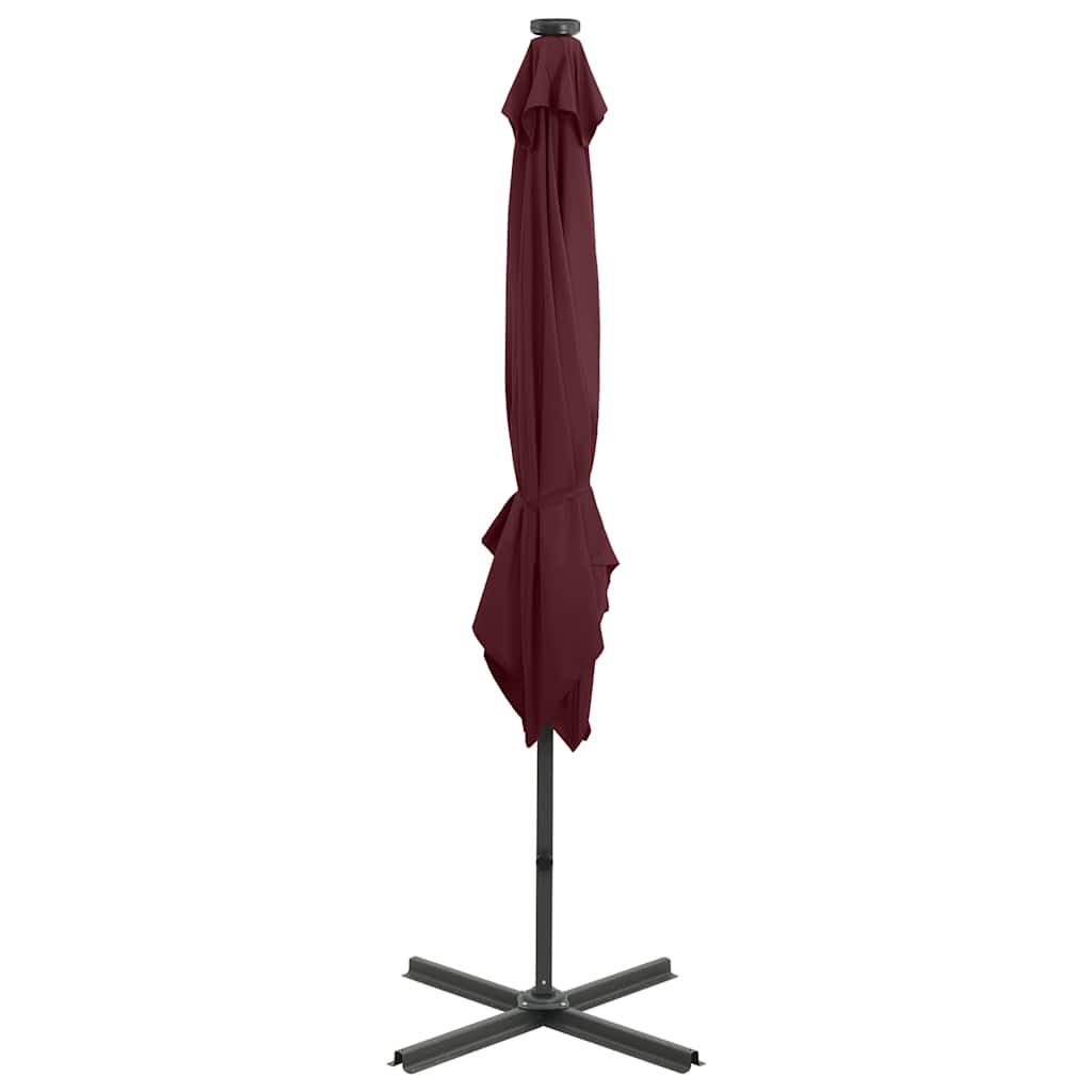 Gembinis LED sodo skėtis BRETT, raudona, 250x230cm