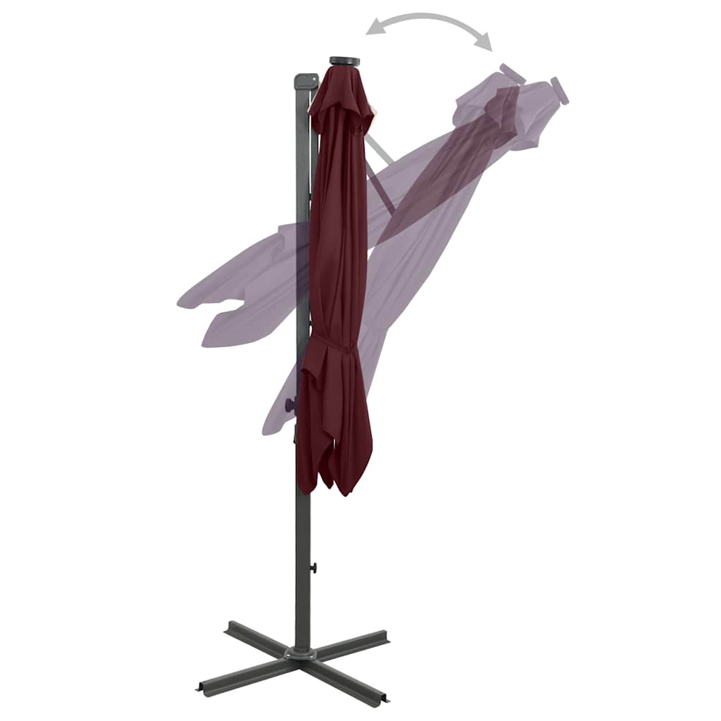 Gembinis LED sodo skėtis BURKE, raudona, 250cm