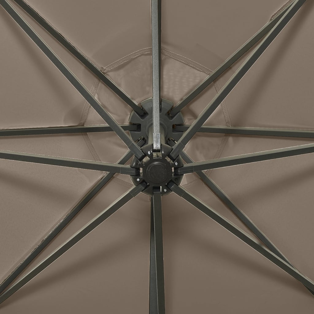 Gembinis LED sodo skėtis BRICE, taupe, 300x255cm