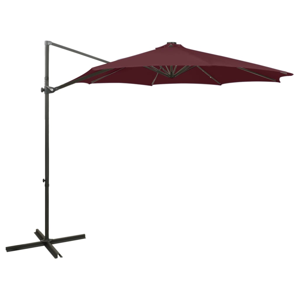 Gembinis LED sodo skėtis BRICE, raudona, 300x255cm