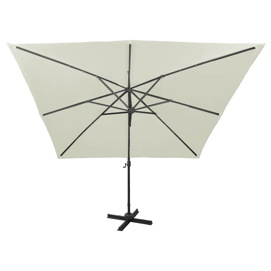 BRIDGER konsoles LED dārza saulessargs, smilškrāsas, 300x300x258cm