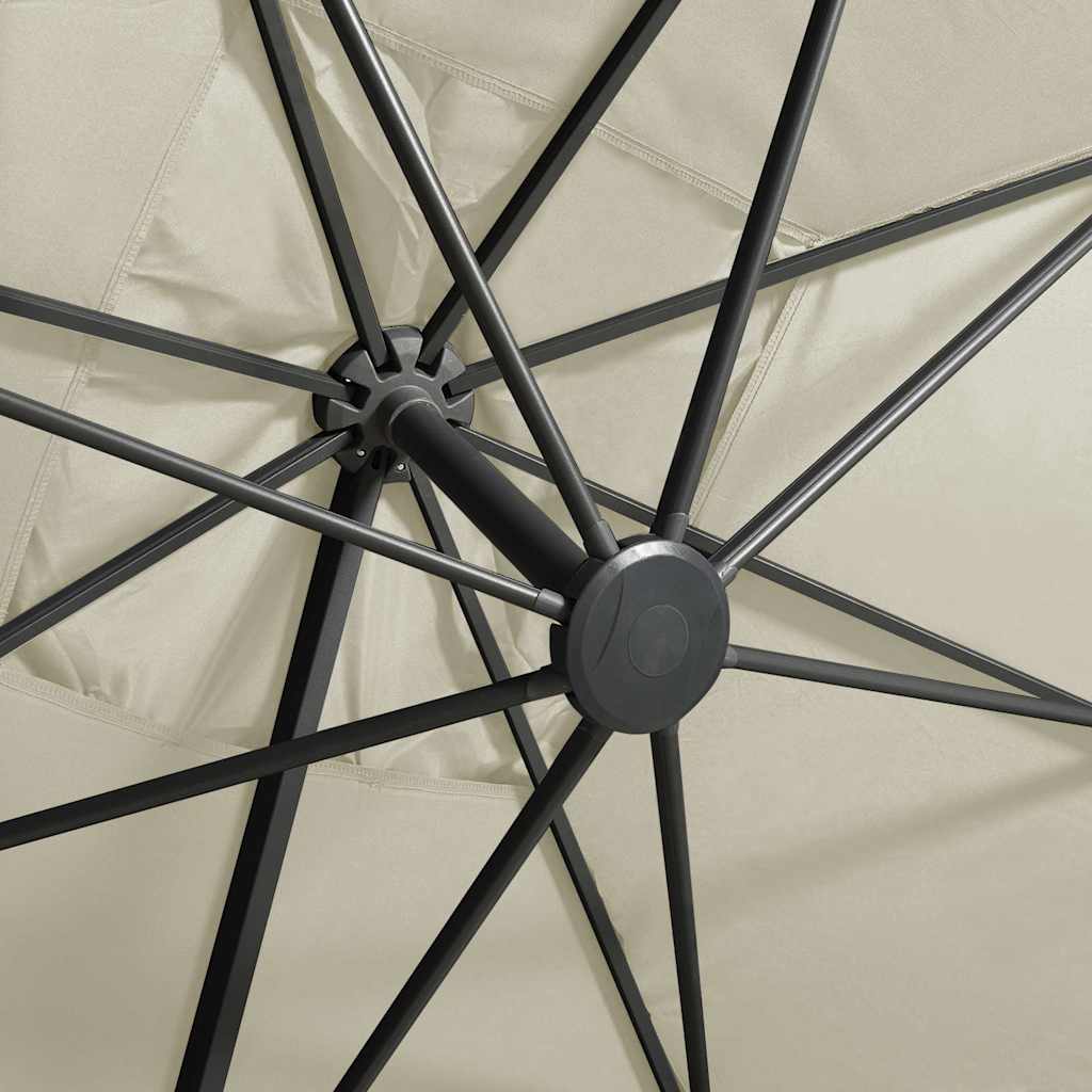 BRIDGER konsoles LED dārza saulessargs, smilškrāsas, 300x300x258cm