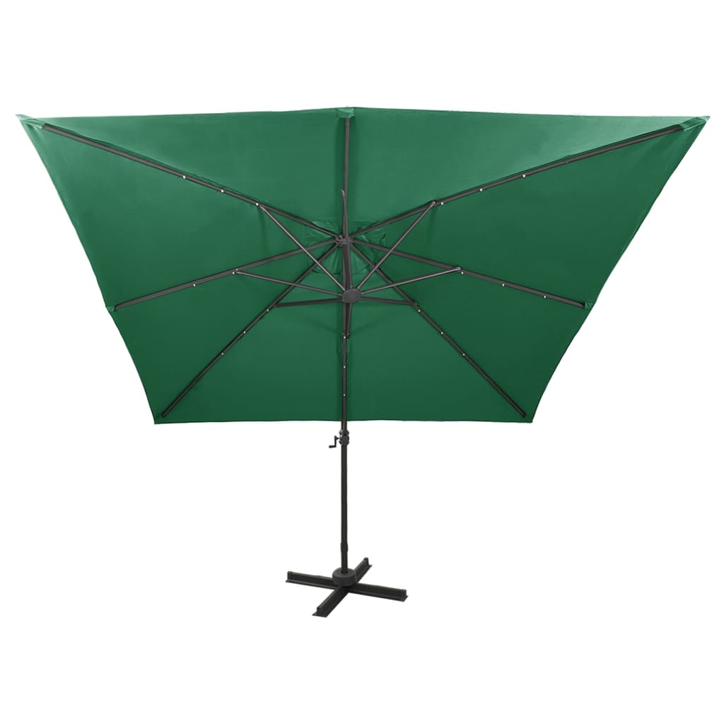 Gembinis LED sodo skėtis BRIDGER, žalia, 300x300x258cm