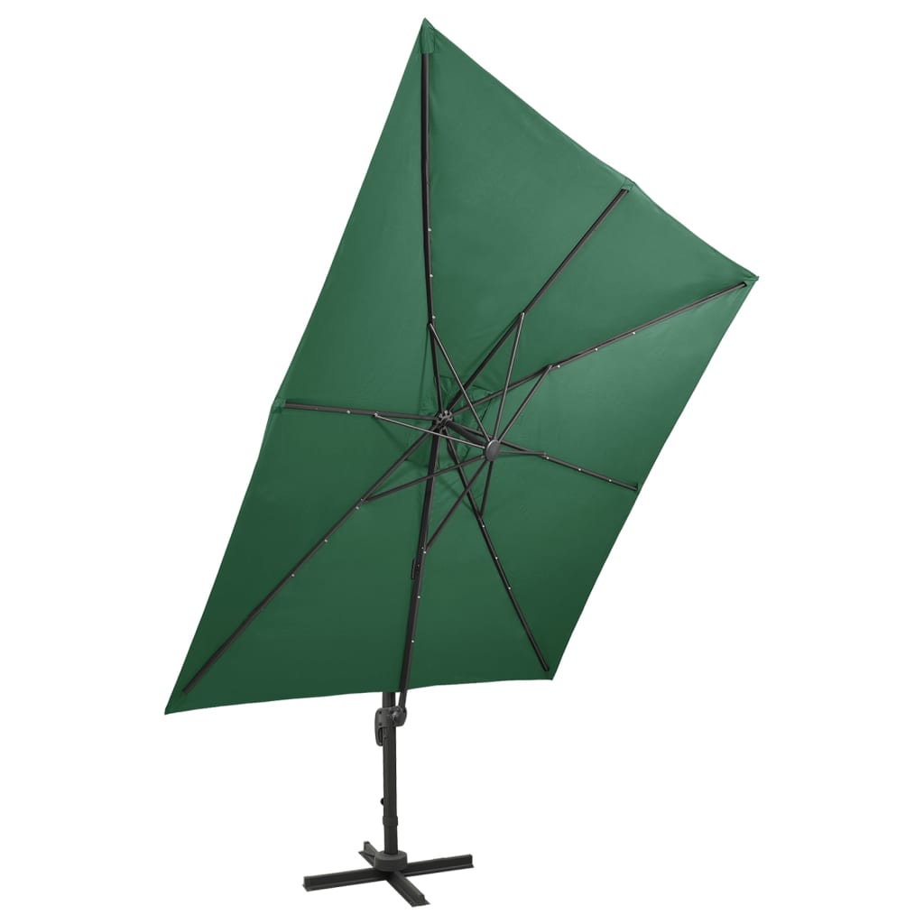Gembinis LED sodo skėtis BRIDGER, žalia, 300x300x258cm