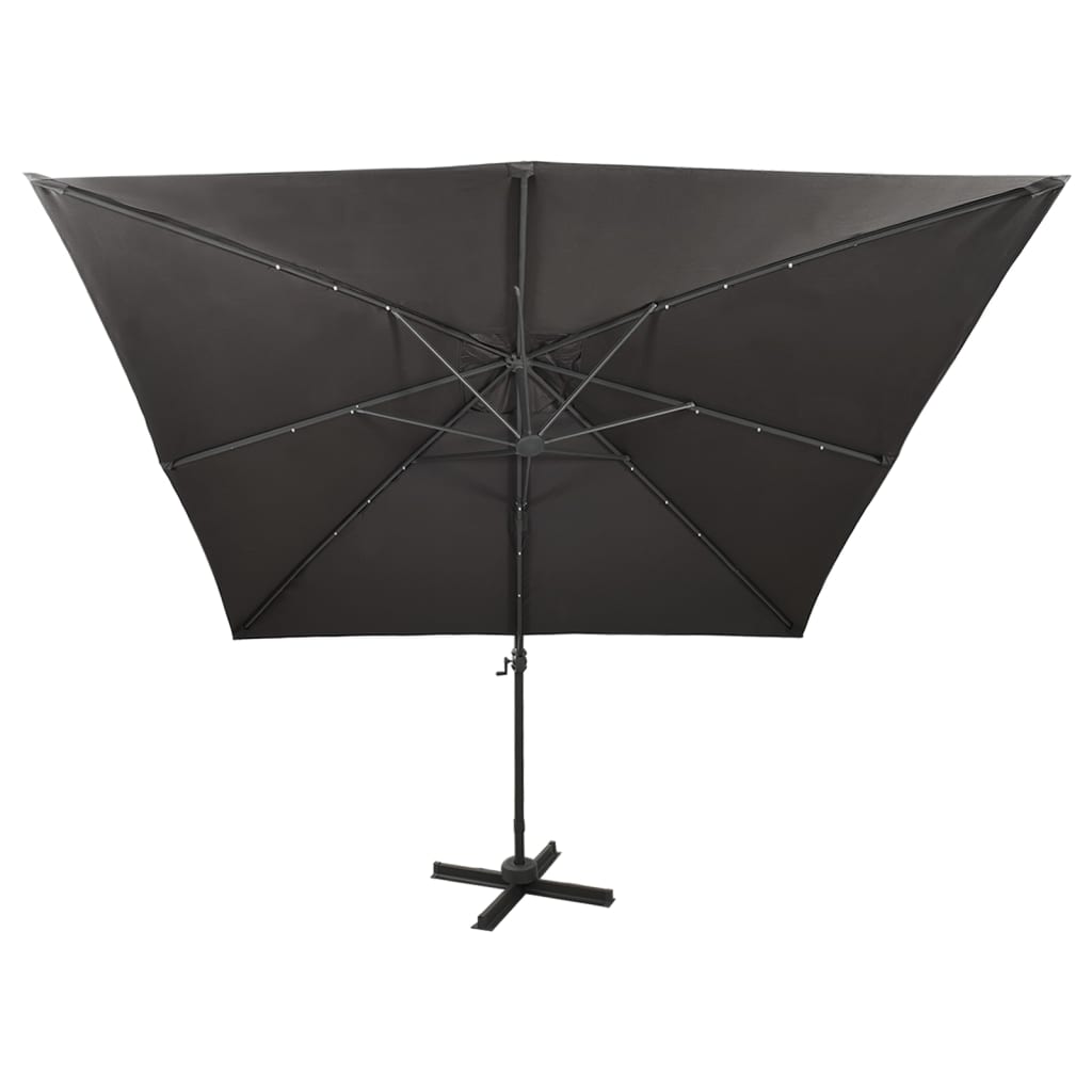Konsoles LED dārza saulessargs BRIDGER, antracītpelēks, 300x300x258cm