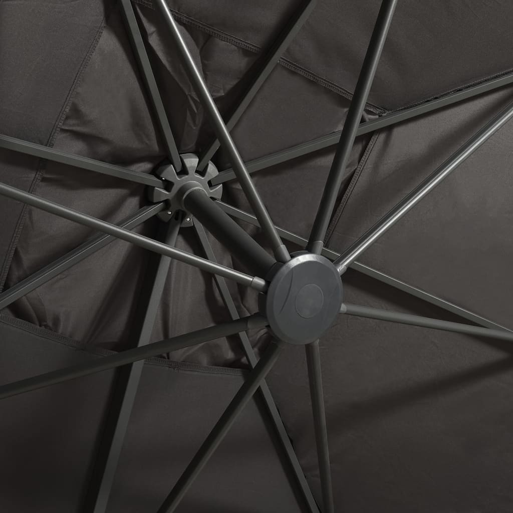 Konsoles LED dārza saulessargs BRIDGER, antracītpelēks, 300x300x258cm