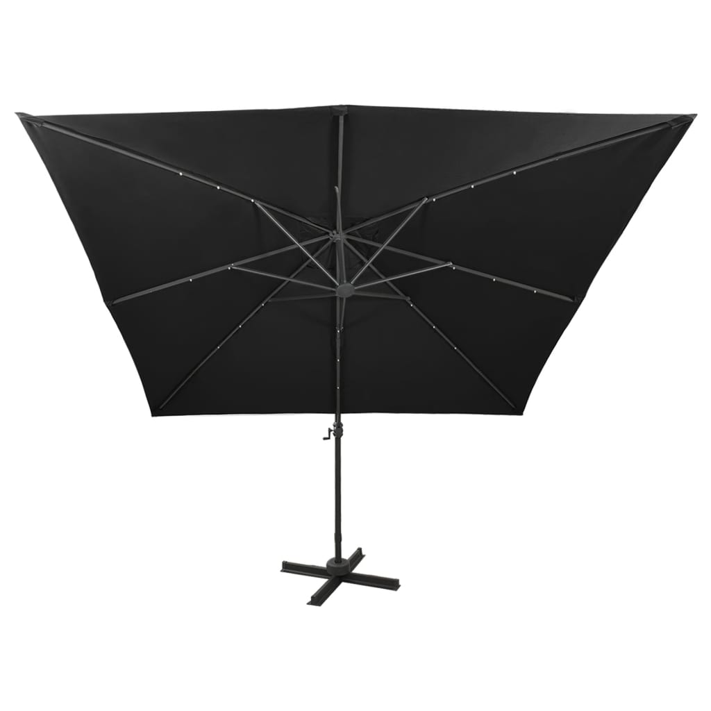 Gembinis LED sodo skėtis BRIDGER, juoda, 300x300x258cm