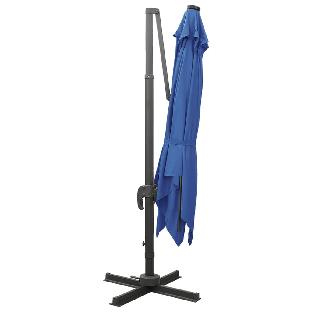 LED konsoles dārza saulessargs BRIDGER, zils, 300x300x258cm