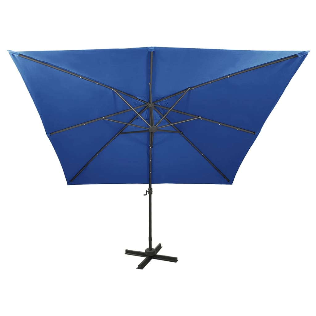 LED konsoles dārza saulessargs BRIDGER, zils, 300x300x258cm