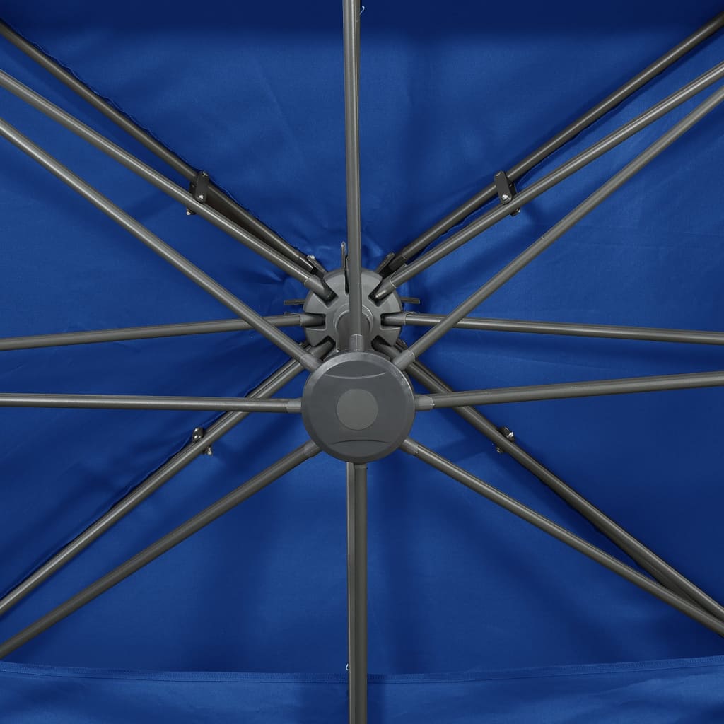 Gembinis skėtis su dvigubu viršumi, tamsiai mėlynas, 400x300cm