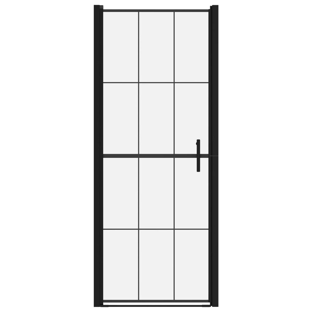 Shower door, 81x195cm, black, tempered glass