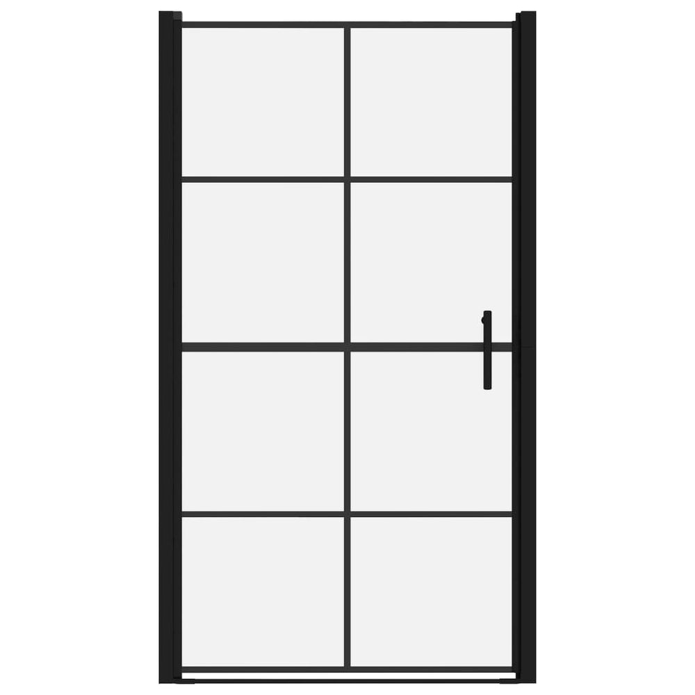Shower door, black, 100x178cm, tempered glass