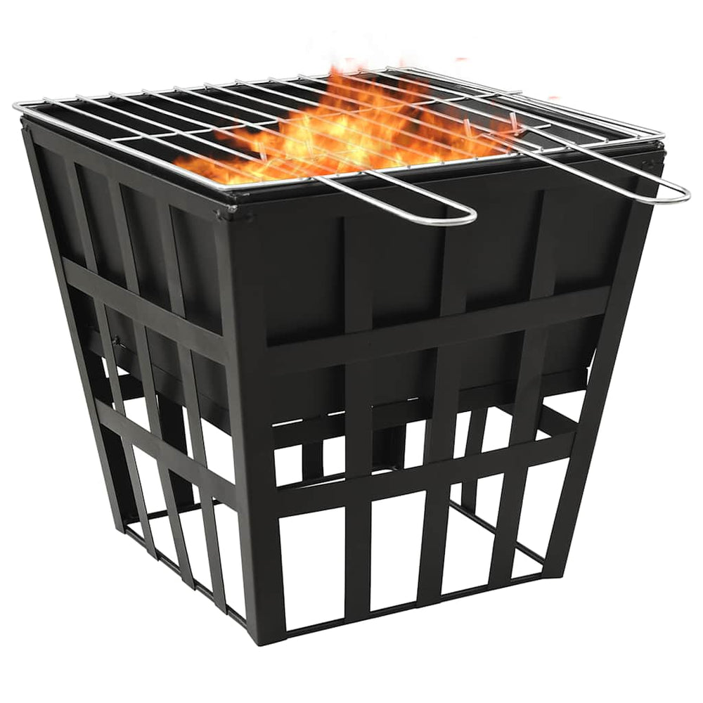 Fire pit-barbecue, 34x34x48cm, steel, 2-1