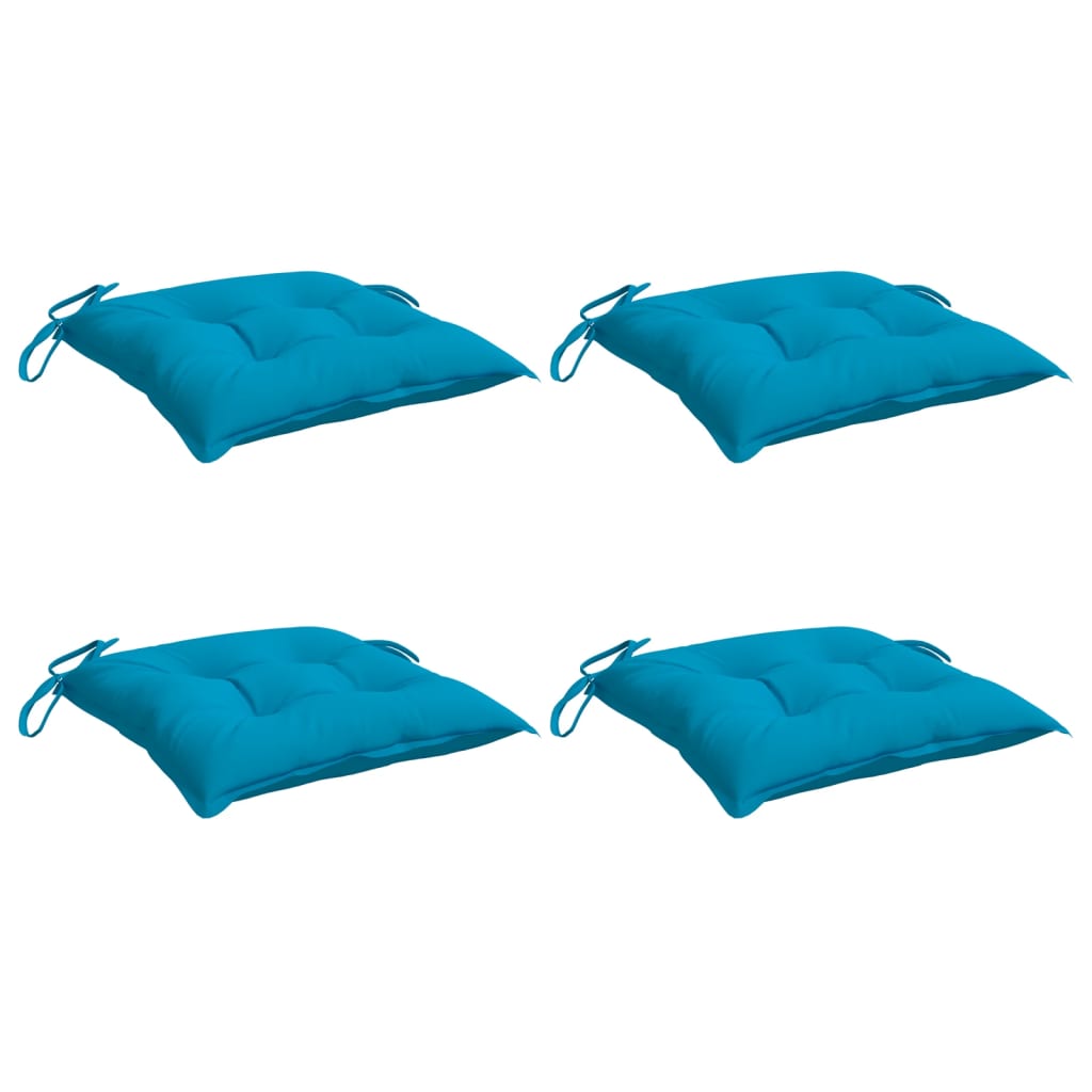 Chair cushions, 4 pcs., light blue, 40x40x7cm, fabric
