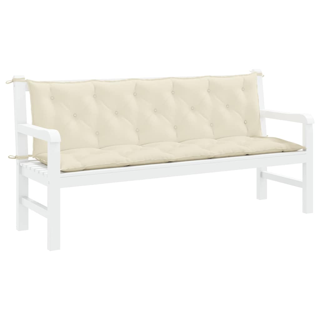 Garden bench cushion, cream, 180x(50+50)x7cm, fabric