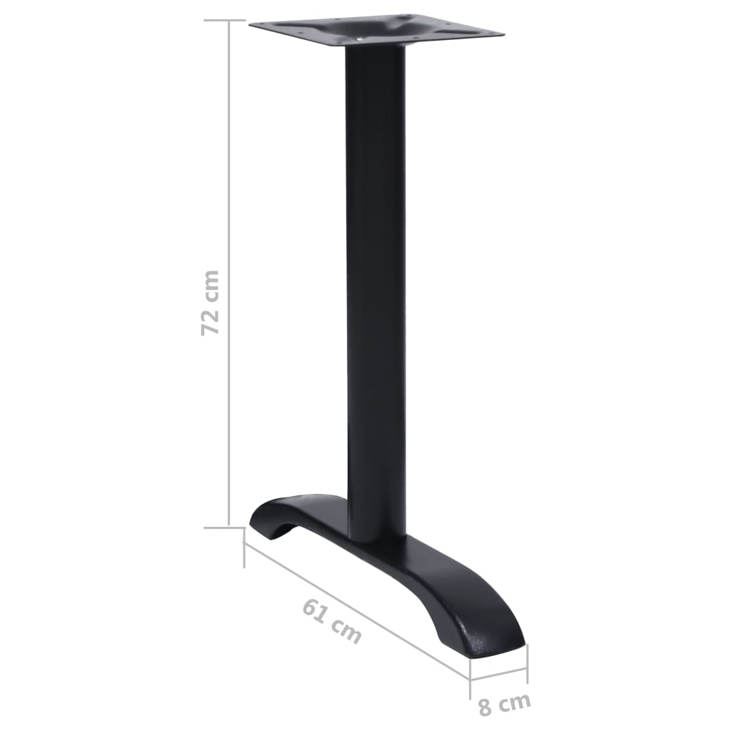 Bistro stalo kojos, 2 vnt., juodos, 61x8x72 cm, ketaus