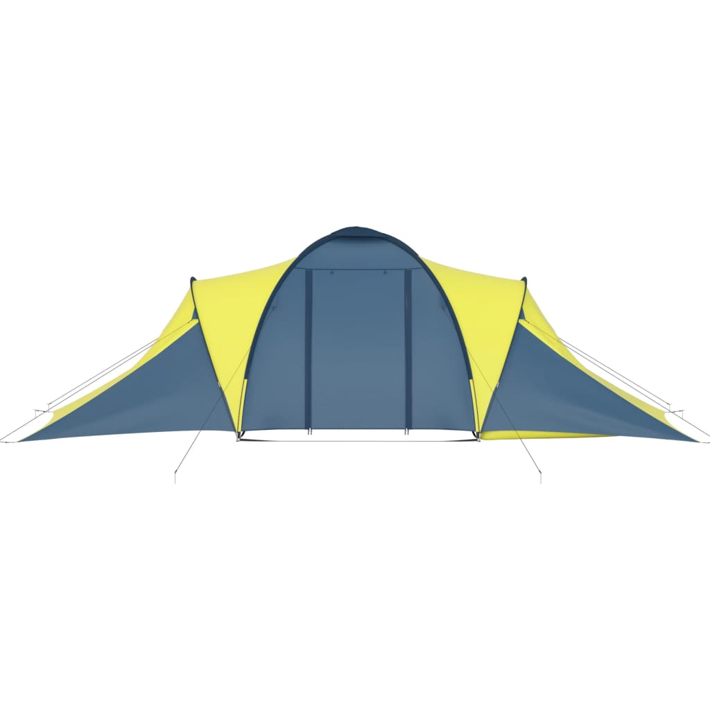 Camping tent, blue and yellow, 6-person