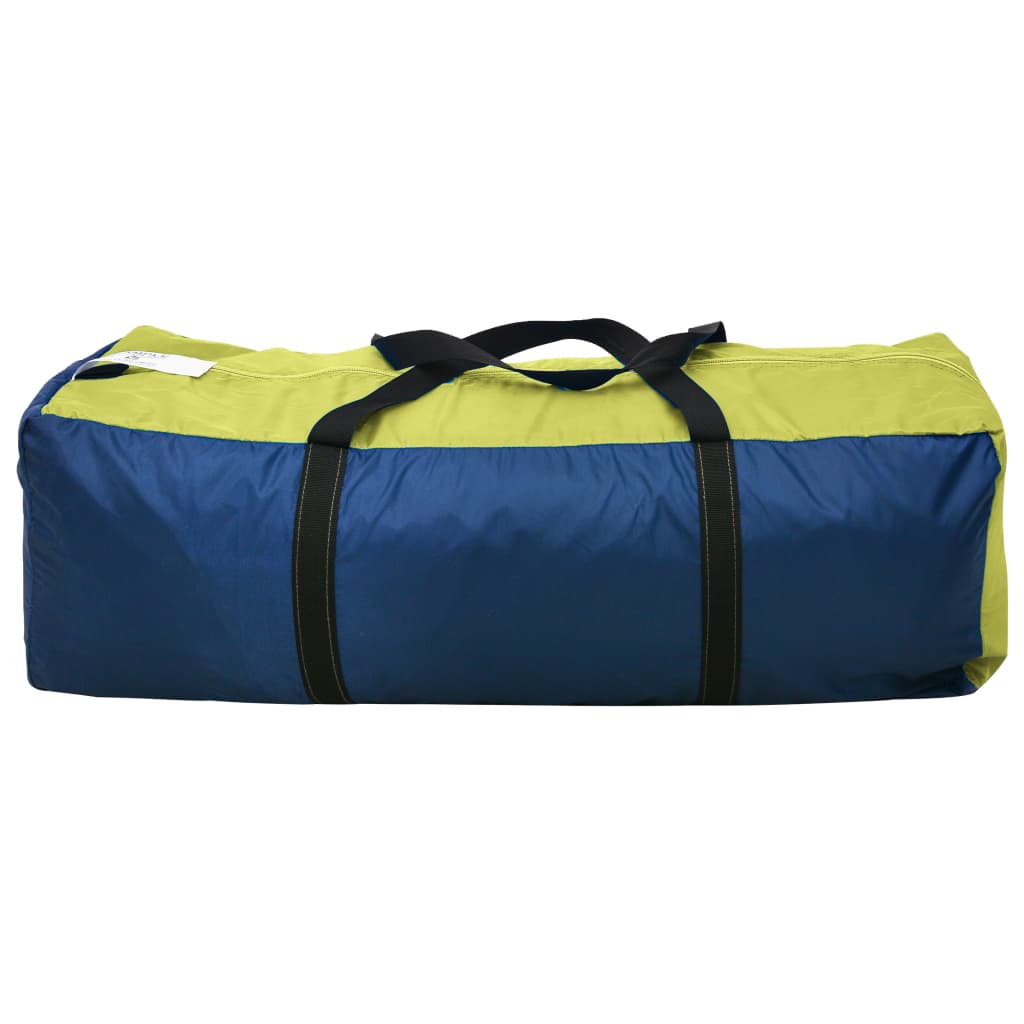 Camping tent, blue and yellow, 6-person