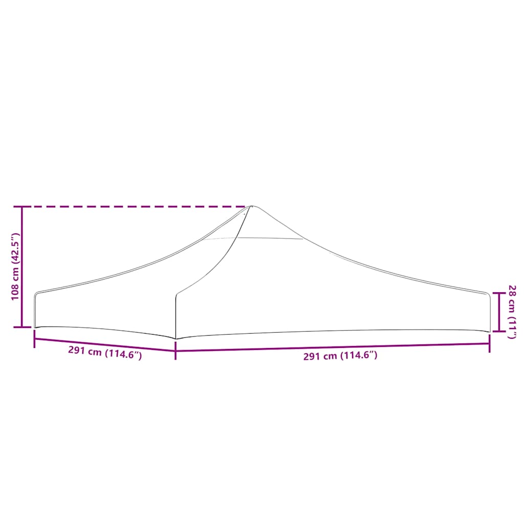 Proginės palapinės stogas, terakota spalvos, 3x3m, 270 g/m²