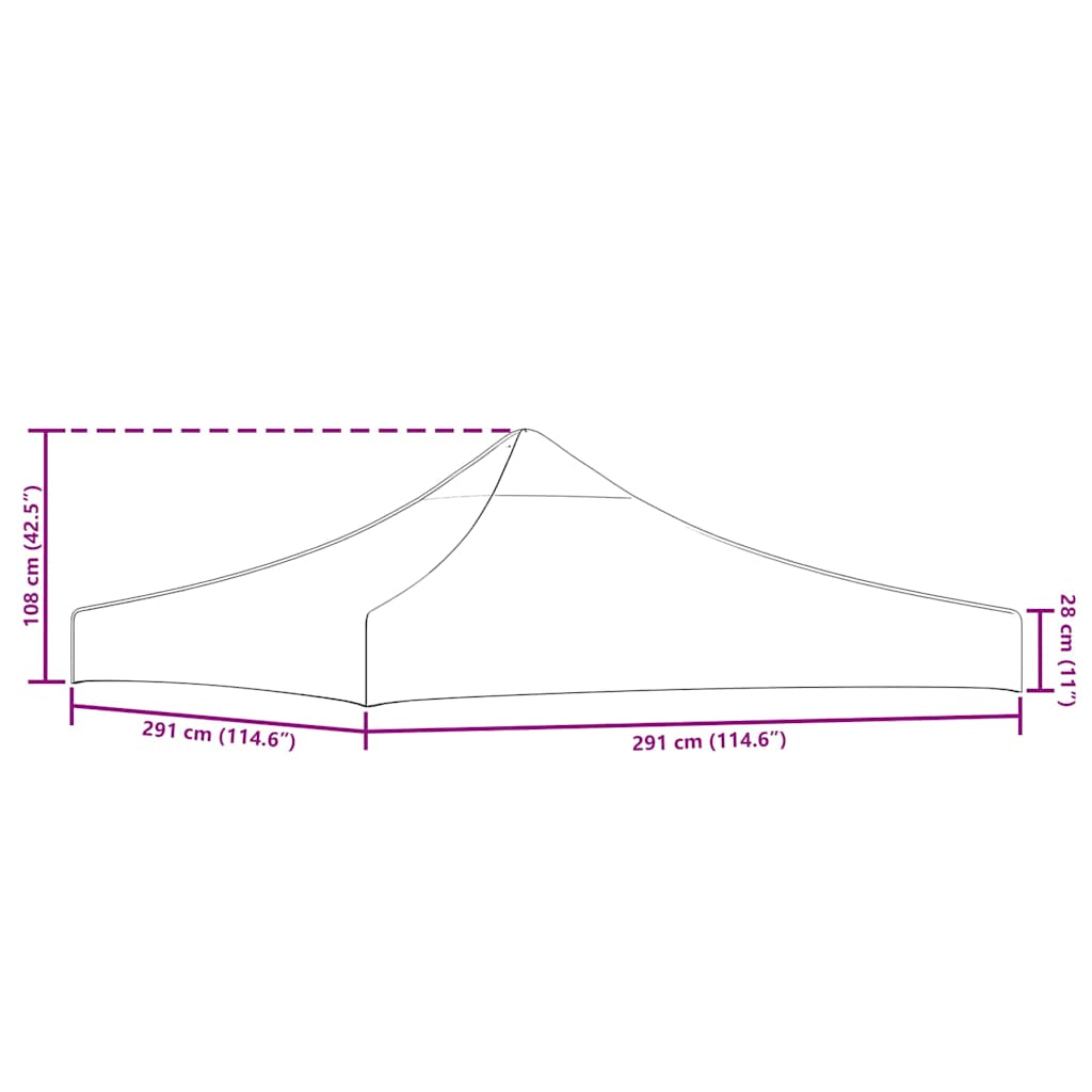 Proginės palapinės stogas, juodos spalvos, 3x3m, 270 g/m²