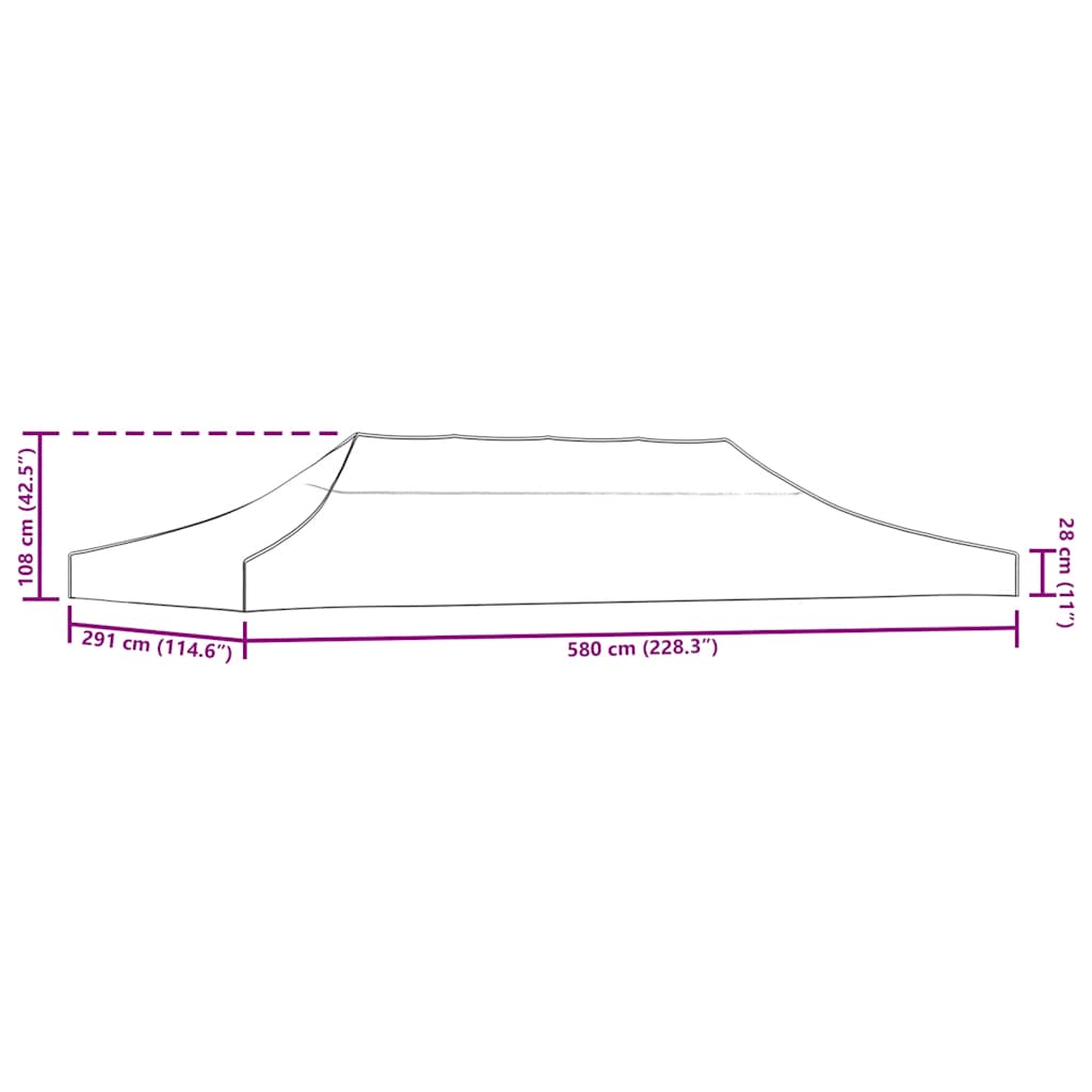 Svinību telts jumts, smilškrāsā, 6x3m, 270 g/m²
