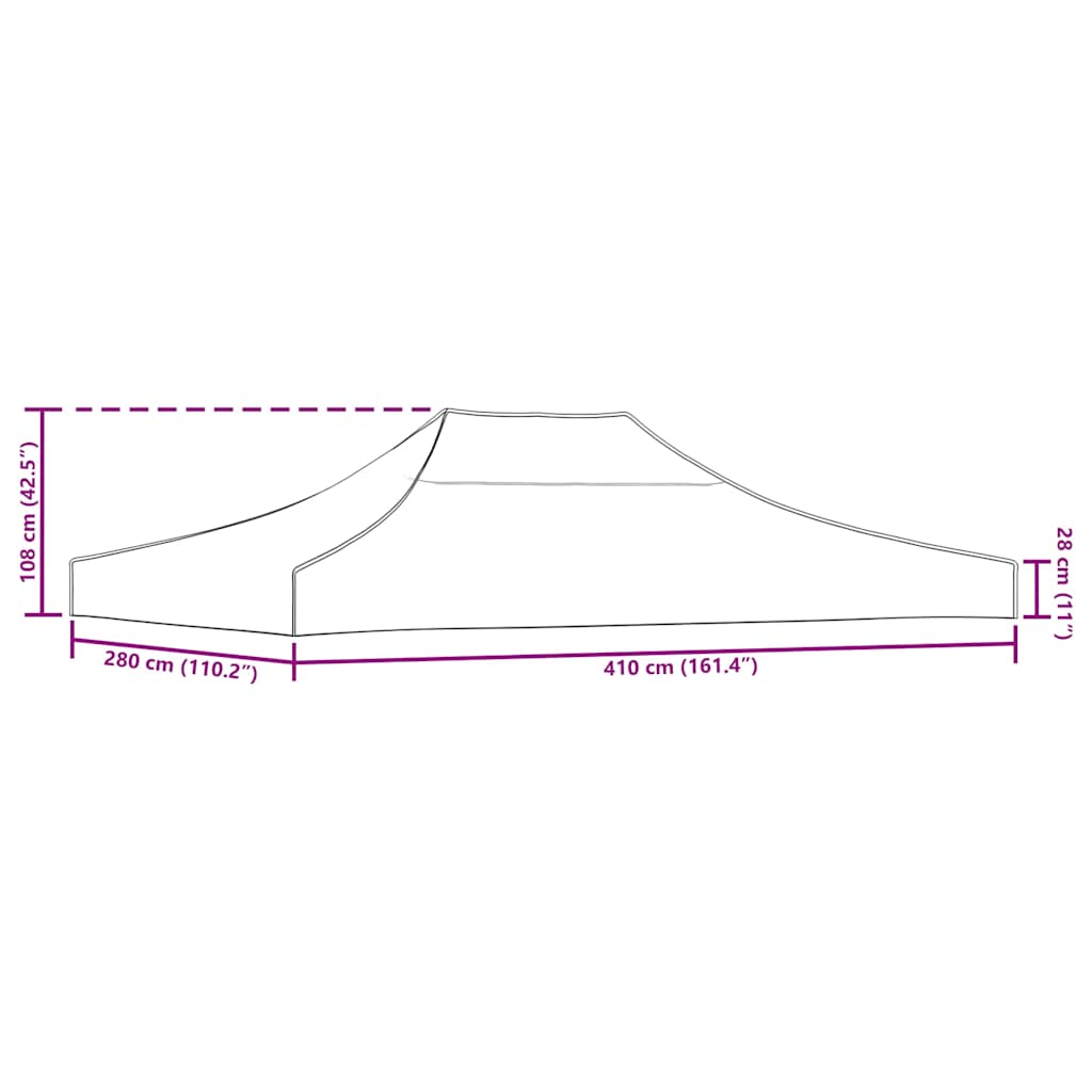 Event tent roof, cream, 4x3m, 270 g/m²