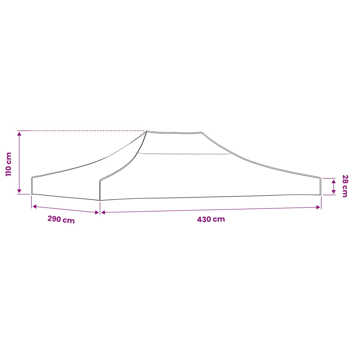 Proginės palapinės stogas, antracito spalvos, 4,5x3m, 270 g/m²