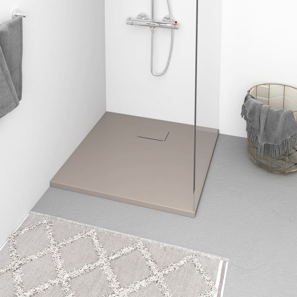 Dušas paliktnis, brūnā krāsā, 90x90cm, lietais lokšņu savienojums