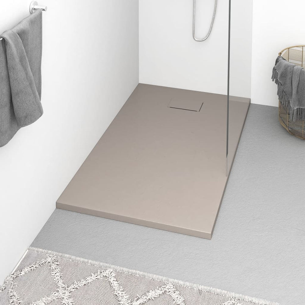 Shower tray, brown, 120x70cm, cast sheet compound