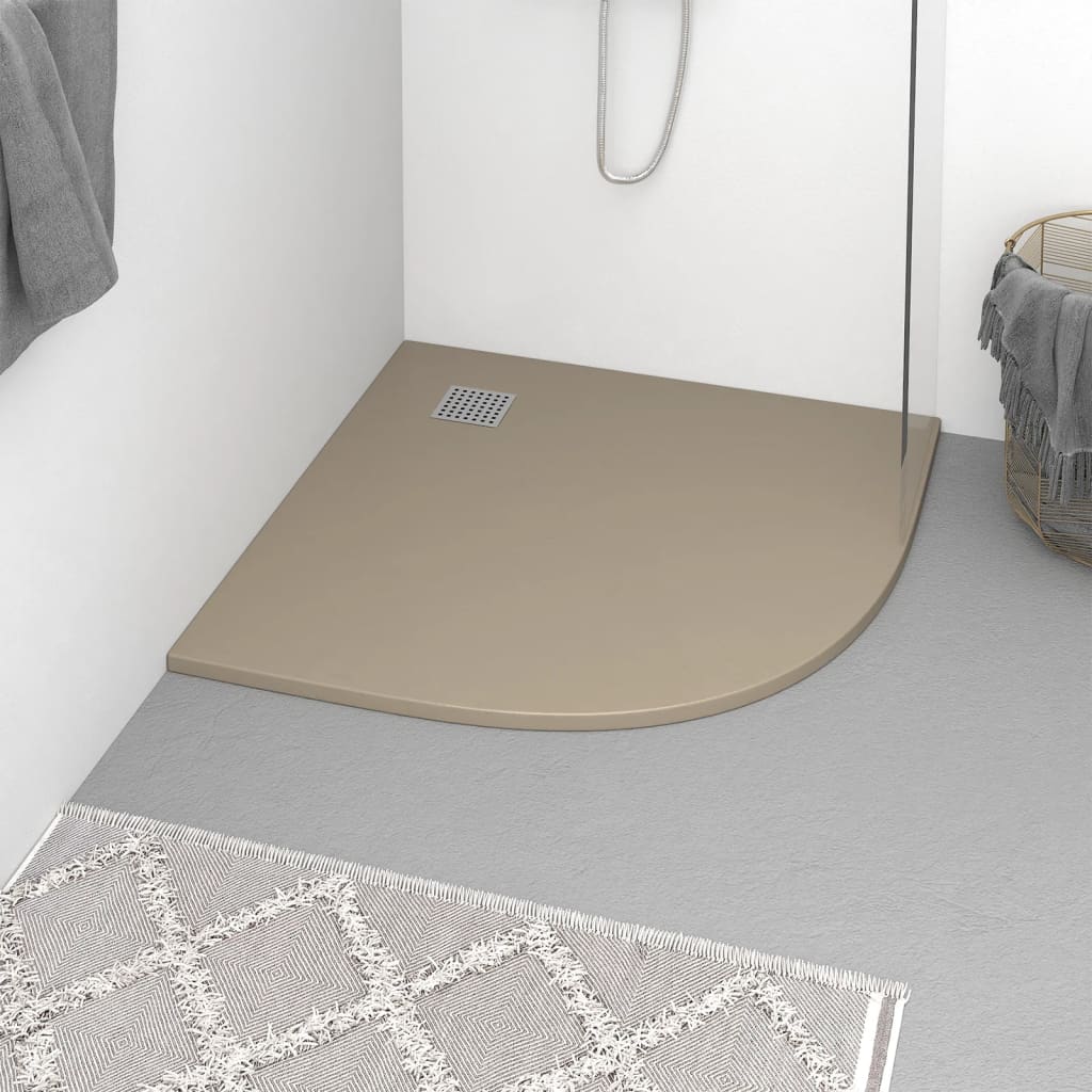 Shower tray, brown, 90x90cm, cast sheet compound
