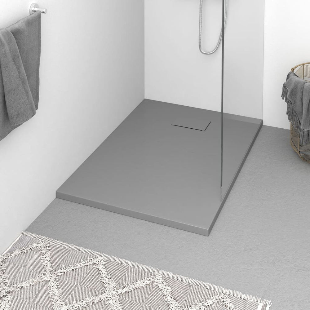 Shower tray, grey, 100x70cm, cast sheet compound