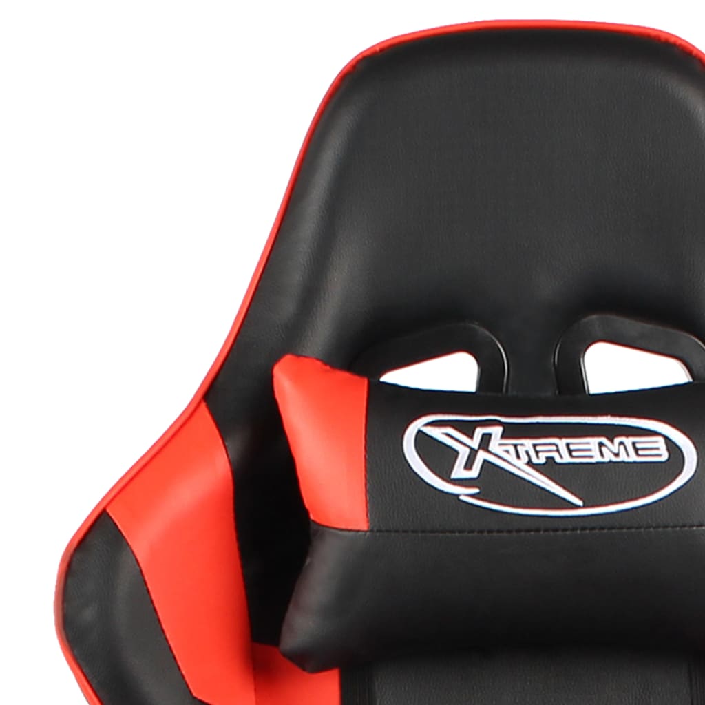 Groza spēļu krēsls ar kāju balstu, sarkans, PVC