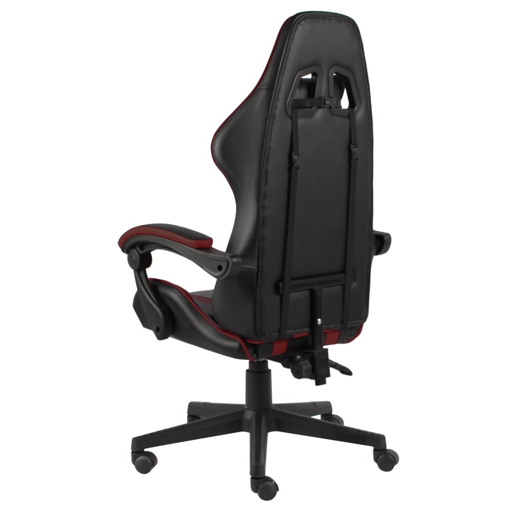Gaming chair, black and burgundy, artificial leather