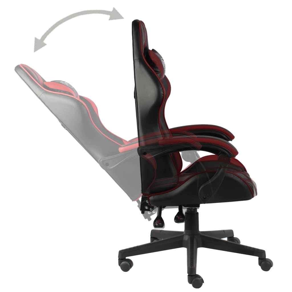 Gaming chair, black and burgundy, artificial leather