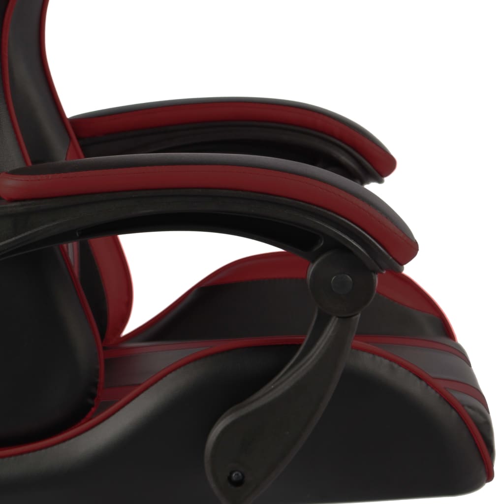 Gaming chair, black and burgundy, artificial leather