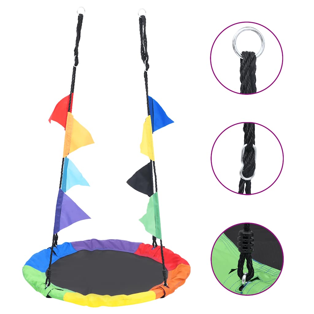 Swing with flags, rainbow-coloured, 100cm