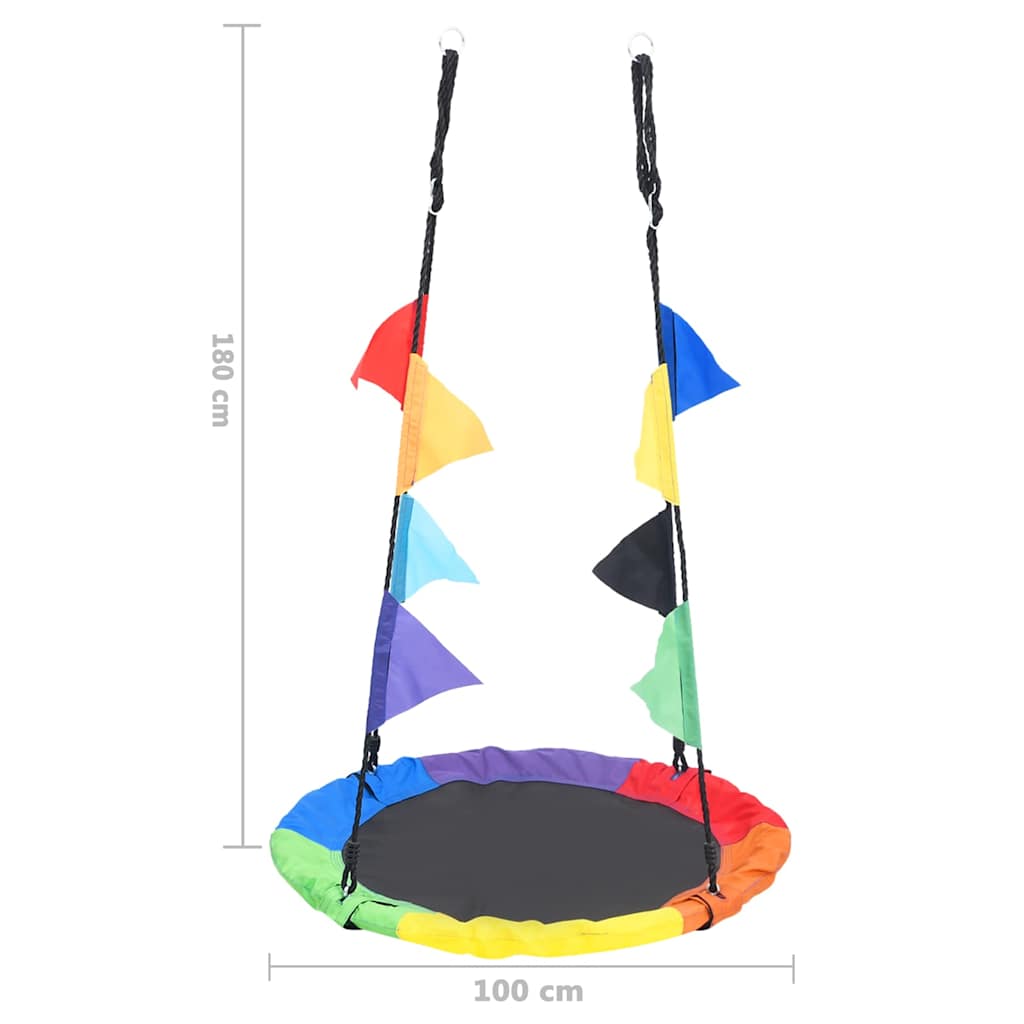 Swing with flags, rainbow-coloured, 100cm