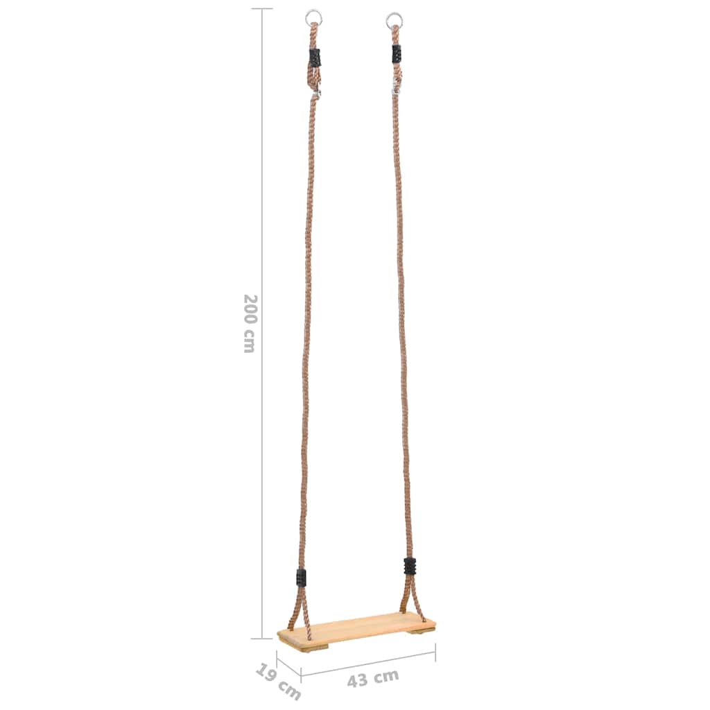 Šūpoles ar piekari, 200 cm, masīva priedes koksne