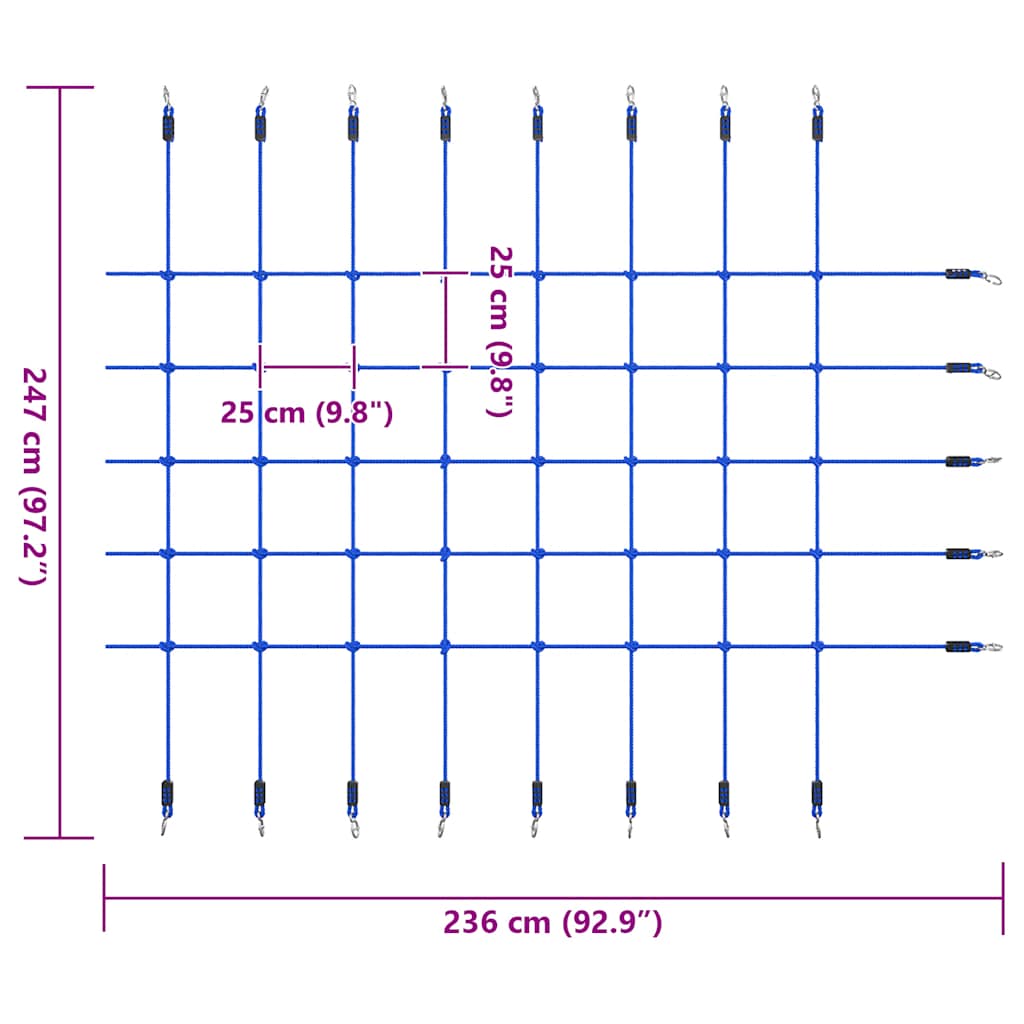 Climbing net, 200x150cm, blue