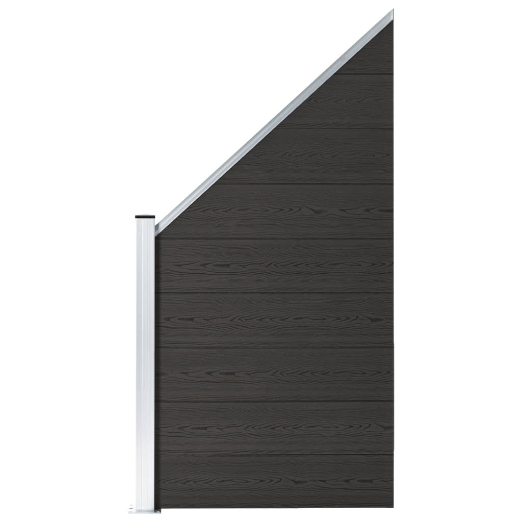 Fence panel, black, 95x(105-180)cm, WPC