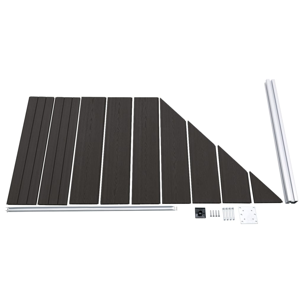 Fence panel, black, 95x(105-180)cm, WPC