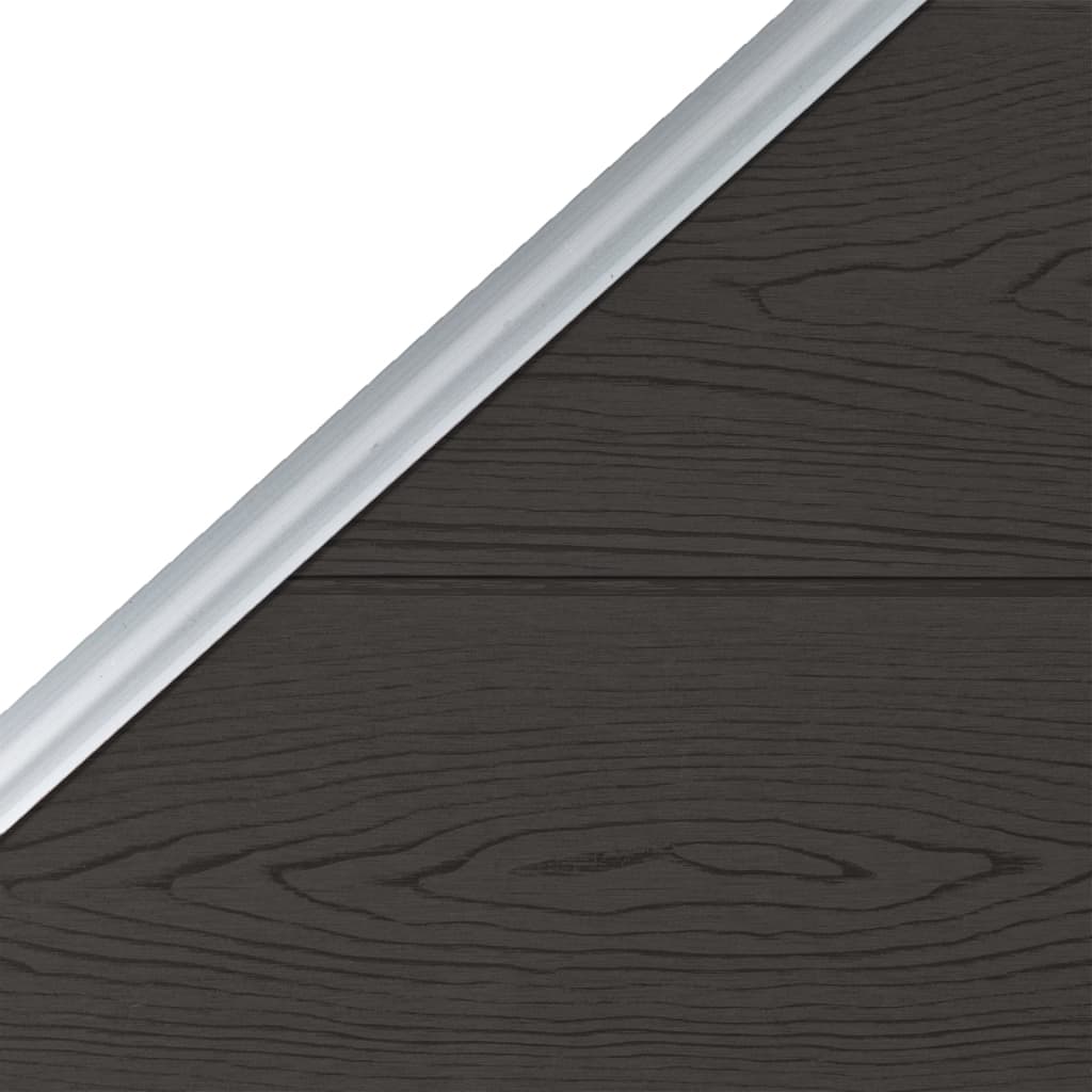 Fence panel, black, 95x(105-180)cm, WPC