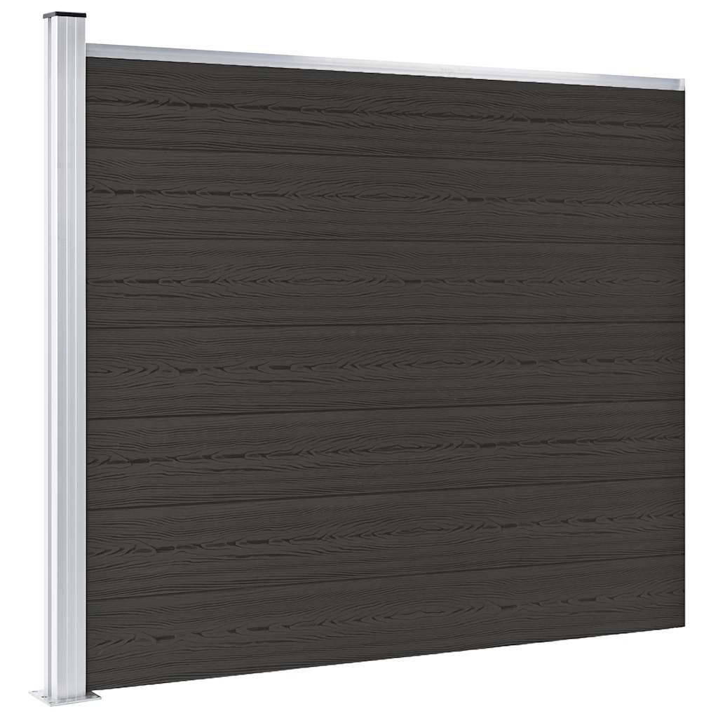 Fence panel, black, 175x146cm, WPC