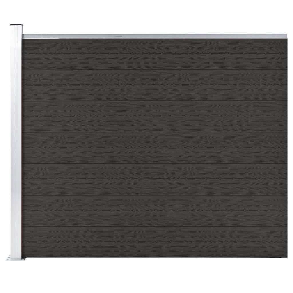 Fence panel, black, 175x146cm, WPC