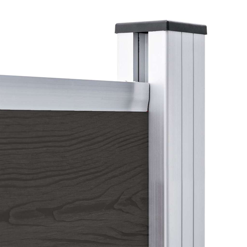 Fence panel, black, 175x146cm, WPC