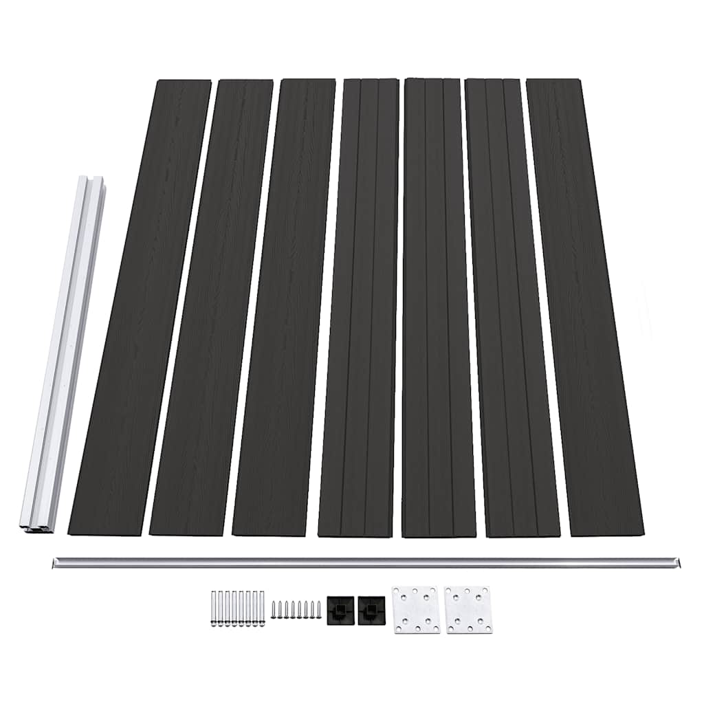 Fence panel, black, 175x146cm, WPC