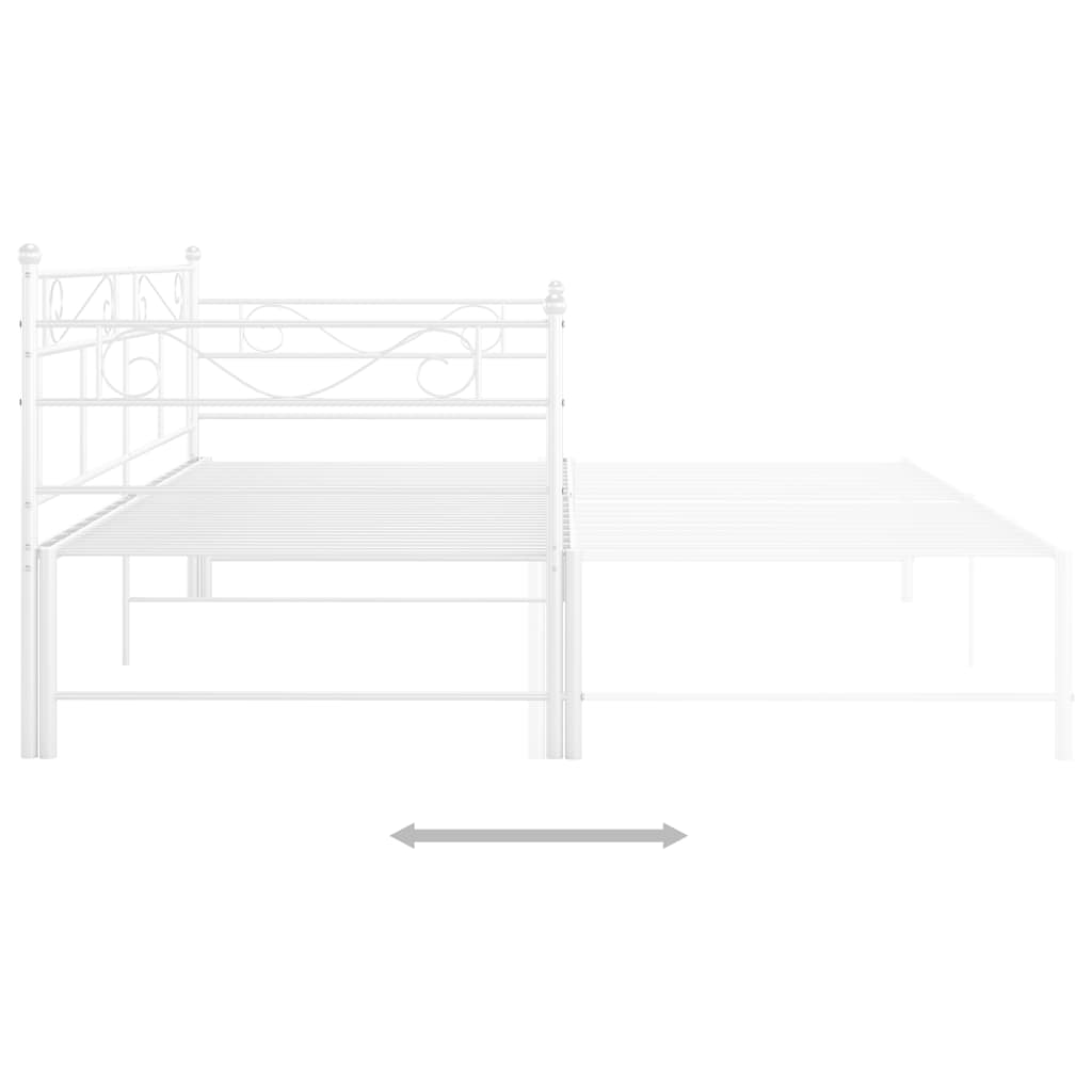 Ištraukiamos sofos-lovos rėmas, baltas, 90x200cm, metalas